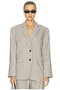 view 2 of 6 Chaqueta Quinn in Taupe And Blue Pinstripe