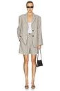view 6 of 6 Chaqueta Quinn in Taupe And Blue Pinstripe