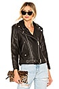 view 2 of 5 Cropped Moto Leather Jacket in Black