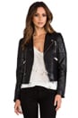 view 1 of 7 Leather Biker Jacket in Black