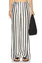 view 1 of 6 Elain Pant in Ivory & Black Monogram Stripe