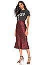 view 4 of 4 Bar Silk Midi Skirt in Red Leopard