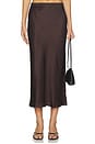 view 1 of 6 Bar Silk Skirt in Deep Brown