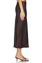 view 3 of 6 Bar Silk Skirt in Deep Brown