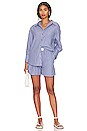 view 4 of 4 Mika Shirt in Blue & White Stripe