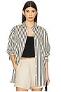 view 1 of 5 Plaza Shirt in Black & Tan Stripe