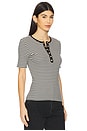 view 2 of 5 Alessia Tee in Cream & Black Stripe