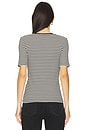 view 3 of 5 Alessia Tee in Cream & Black Stripe
