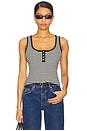 view 1 of 5 Alessia Tank in Cream & Black Stripe