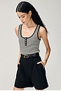 view 1 of 6 Alessia Tank in Cream & Black Stripe