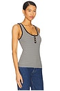 view 2 of 5 Alessia Tank in Cream & Black Stripe