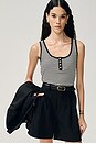 view 2 of 6 Alessia Tank in Cream & Black Stripe