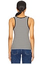 view 3 of 5 Alessia Tank in Cream & Black Stripe