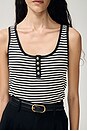 view 4 of 6 Alessia Tank in Cream & Black Stripe