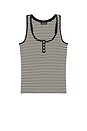 view 5 of 6 Alessia Tank in Cream & Black Stripe