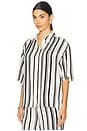 view 2 of 4 Coco Shirt in Ivory & Black Monogram Stripe