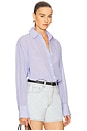 view 2 of 5 Plaza Shirt in Blue & White Mini Stripe