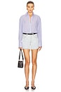 view 4 of 5 Plaza Shirt in Blue & White Mini Stripe