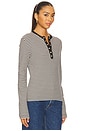 view 2 of 5 Alessia Long Sleeve Tee in Cream & Black Stripe