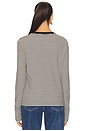 view 3 of 5 Alessia Long Sleeve Tee in Cream & Black Stripe