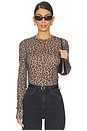 view 1 of 4 CAMISETA SYLVIE LONG SLEEVE in Black And Brown Leopard