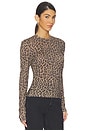 view 2 of 4 CAMISETA SYLVIE LONG SLEEVE in Black And Brown Leopard
