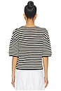 view 3 of 5 Theo Top in Black & Ivory Stripe