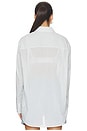 view 3 of 4 Plaza Shirt in Green And White Mini Stripe
