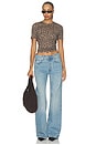 view 5 of 4 T-SHIRT SYLVIE in Black And Brown Leopard