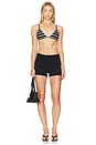 view 4 of 4 Bellamy Bikini Top in Black & White Stripe