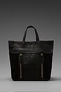 view 2 of 6 Leather Tote in Black Suede/Gold in Black Suede & Gold
