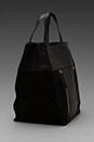 view 3 of 6 Leather Tote in Black Suede/Gold in Black Suede & Gold