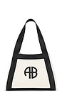 view 1 of 4 Cara Tote in Natural Canvas & Black