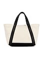 view 3 of 5 Small Cara Tote in Natural Canvas With & Black