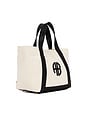 view 4 of 5 Small Cara Tote in Natural Canvas With & Black