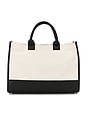 view 3 of 5 Lara Medium Tote Bag in Natural Canvas & Black