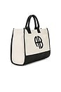 view 4 of 5 Lara Medium Tote Bag in Natural Canvas & Black