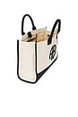 view 5 of 5 Lara Medium Tote Bag in Natural Canvas & Black