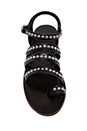 view 3 of 5 Silver Studded Sandals in Black