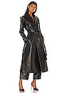 view 4 of 7 Double Sided Faux Leather Sequin Trench in Black