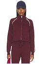 view 1 of 5 Knit Track Jacket in Damson Red