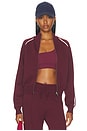 view 2 of 5 Knit Track Jacket in Damson Red