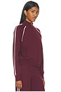 view 4 of 5 Knit Track Jacket in Damson Red
