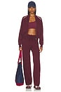 view 6 of 5 Knit Track Jacket in Damson Red