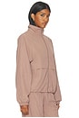 view 5 of 5 Raglan Storm Flap Track Jacket in Walnut Brown