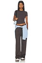 view 6 of 6 Mesh Overlay Track Pants in Coffee Bean