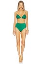 view 4 of 4 High Waisted Vea Bikini Bottom in Green