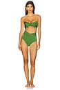 view 4 of 4 Meadow High Waisted Bikini Bottom in Green