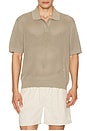 view 1 of 4 Knit Mesh Johnny Collar Polo in Pumice