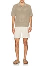 view 3 of 4 Knit Mesh Johnny Collar Polo in Pumice